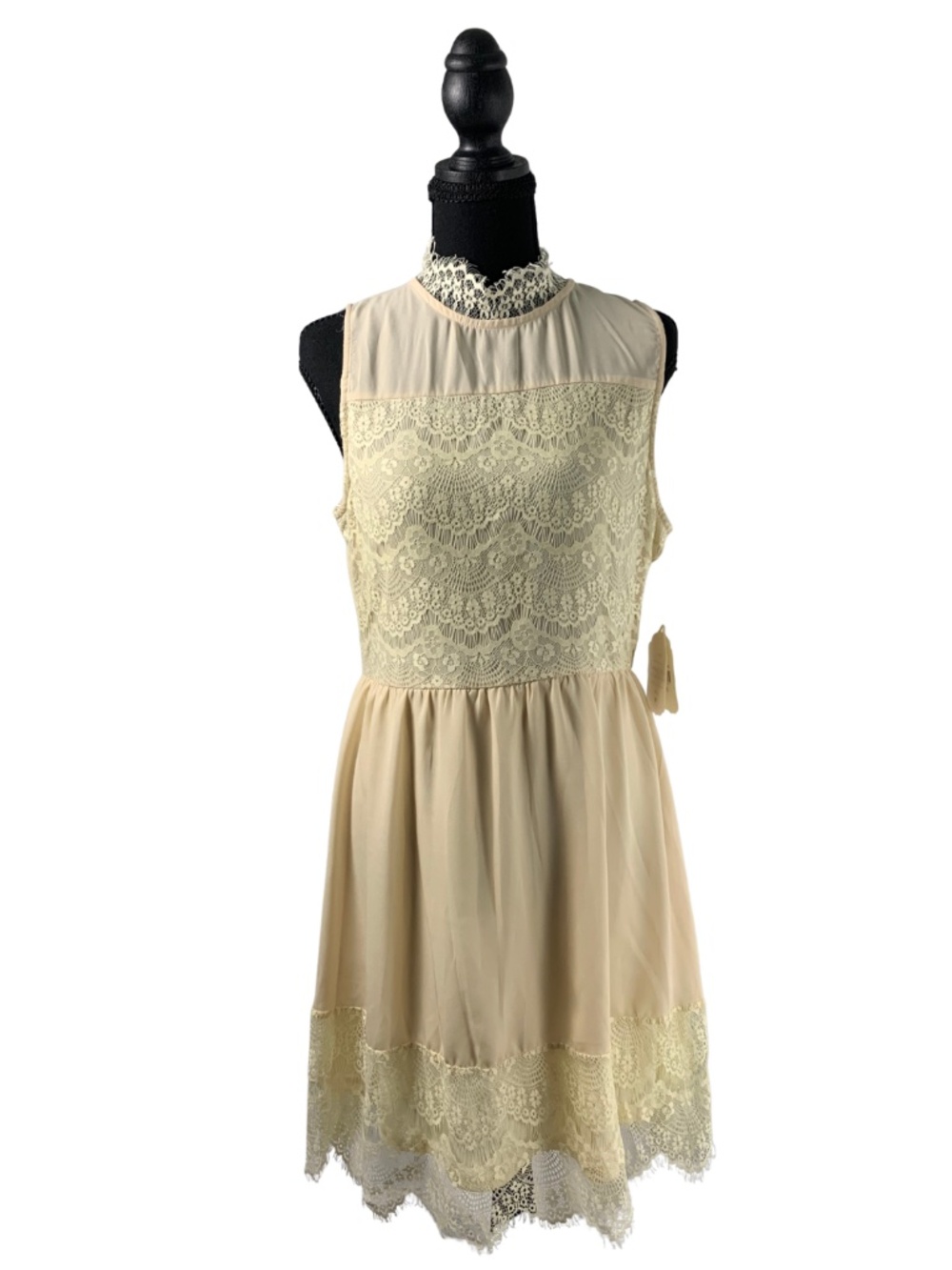 Altar'd State Scalloped Hem Lace Dress Women's L Cottagecore Coquette